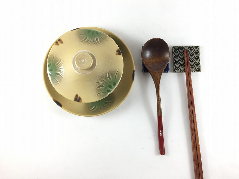 9cm富士蓋物セット.イラホ 花彫　有田焼(j.R)