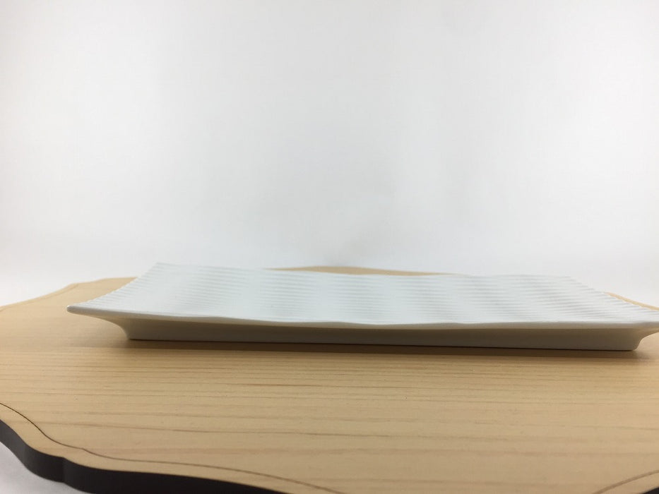 【SALE】22cm切子長皿　白磁　波佐見焼 【訳あり】