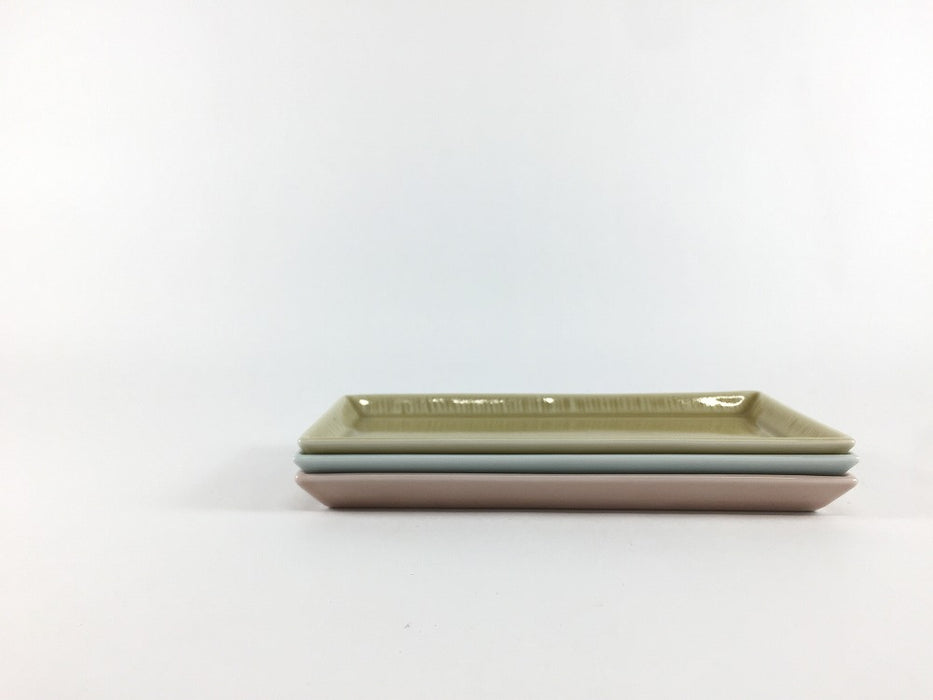 十草長皿14.5cm　長小皿　(ベージュ/青磁/ピンク)　波佐見焼永泉窯　(j.R)