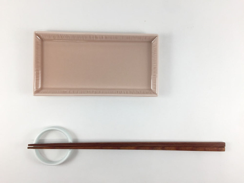 十草長皿14.5cm　長小皿　(ベージュ/青磁/ピンク)　波佐見焼永泉窯　(j.R)