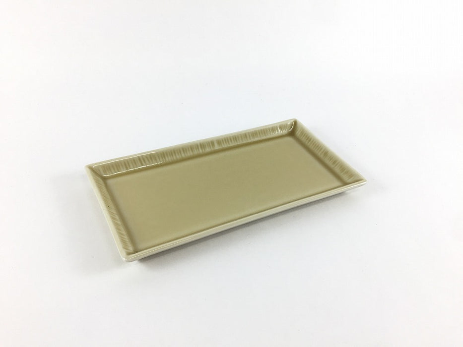 十草長皿14.5cm　長小皿　(ベージュ/青磁/ピンク)　波佐見焼永泉窯　(j.R)