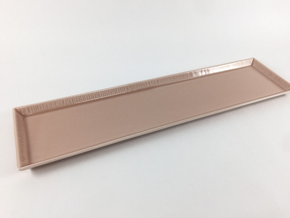 十草長皿29.5cm細　(ベージュ/青磁/ピンク)　波佐見焼　(j.R)