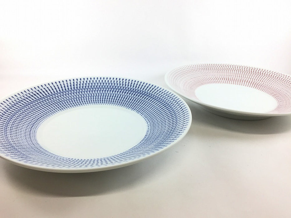 25cm鉋パスタボウル　(ブルー/レッド)　波佐見焼(j.R)