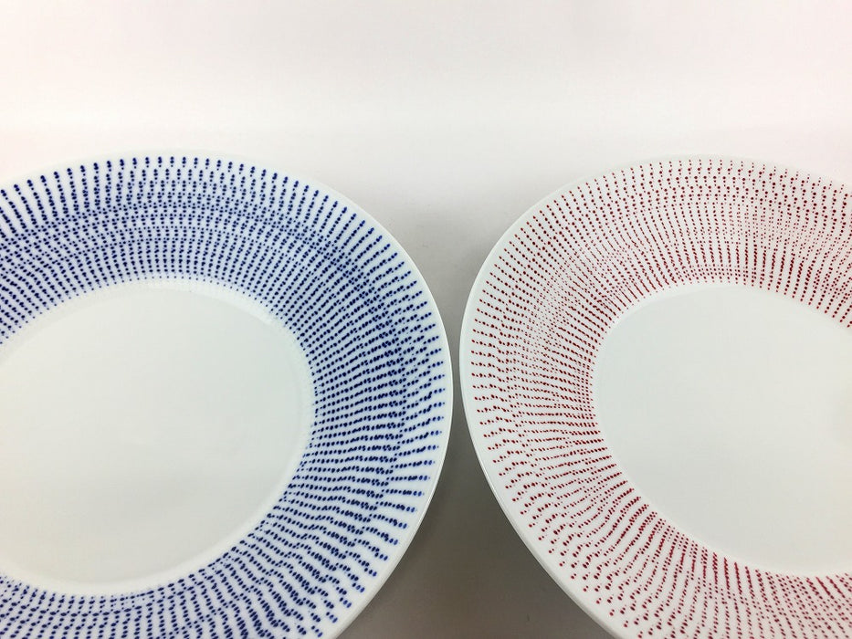 25cm鉋パスタボウル　(ブルー/レッド)　波佐見焼(j.R)