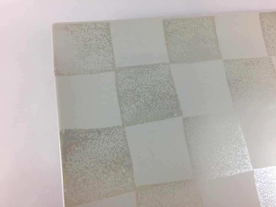 【26年4月頃入荷予定】市松スクエアプレートL　ホワイトマット　24.5cm　波佐見焼 (j.R)