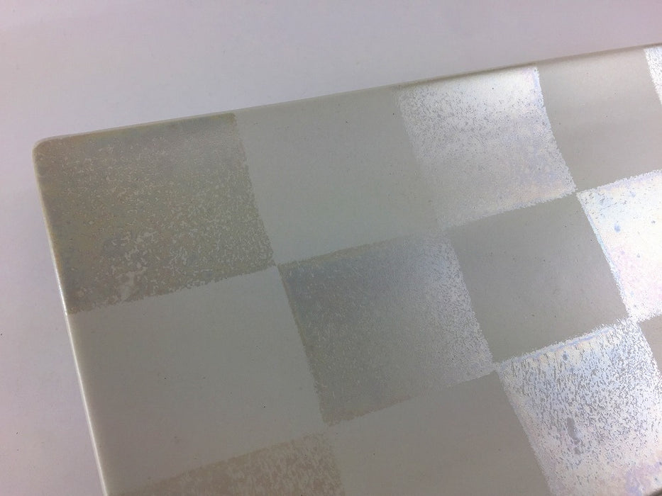 【26年4月頃入荷予定】市松スクエアプレートM長皿　ホワイトマット　26.5cm　波佐見焼 (j.R)