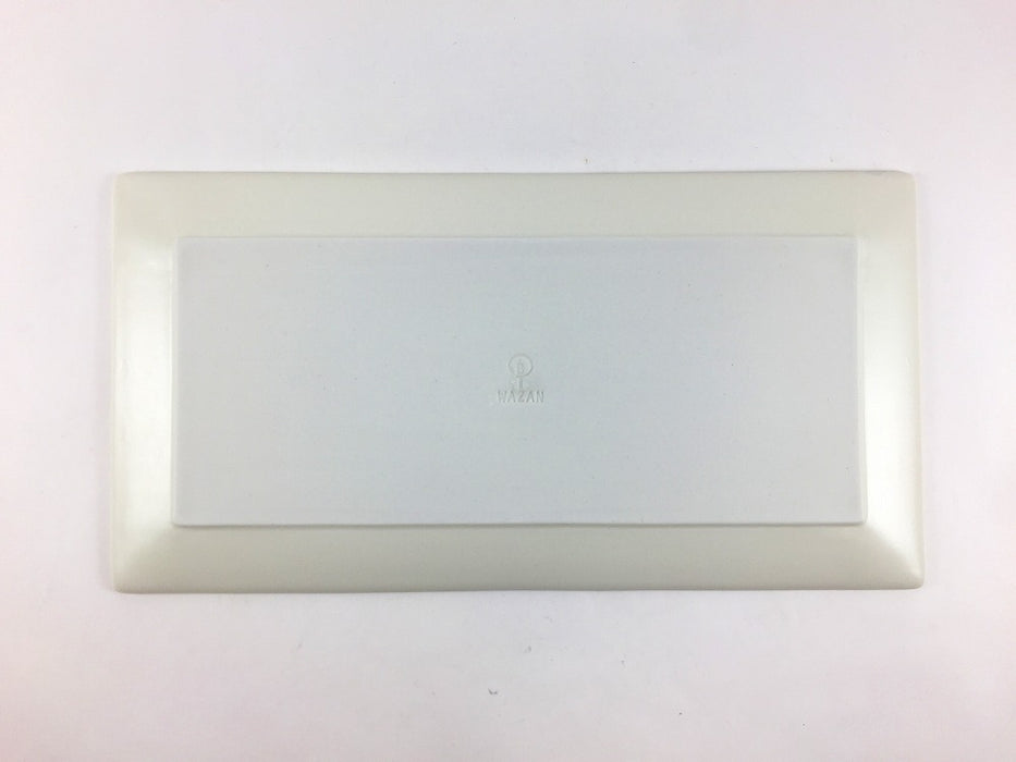 【26年4月頃入荷予定】市松スクエアプレートM長皿　ホワイトマット　26.5cm　波佐見焼 (j.R)