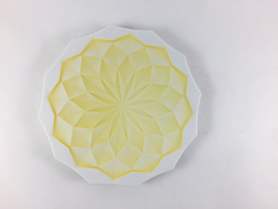 ダイヤ彫プレート16cm　(イエロー/白/ピンク)　有田焼　(j.R)