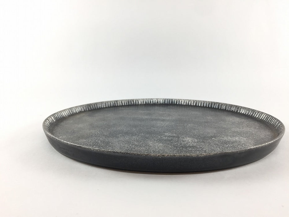【SALE】20cm十草プレート　鉄彩　三川内焼【訳あり】