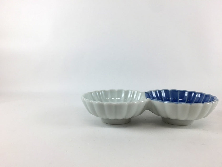 染淡泊　菊型二連皿　13cm　有田焼(j.R)