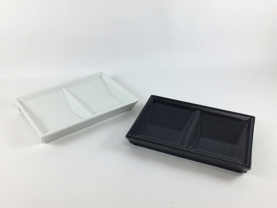 二連角菱皿　(黒マット/白マット)　有田焼(j.R)