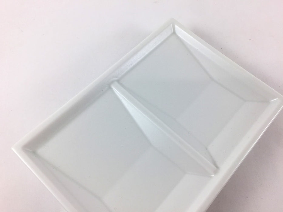 二連角菱皿　(黒マット/白マット)　有田焼(j.R)