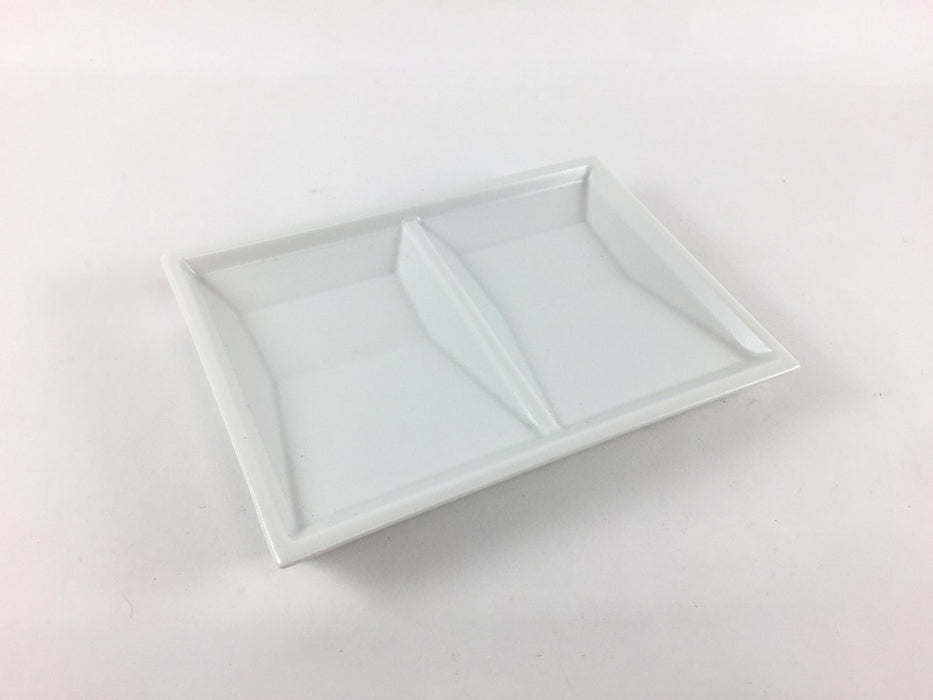 二連角菱皿　(黒マット/白マット)　有田焼(j.R)