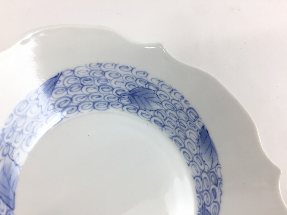【SALE】うず葉紋　花皿　16.5cm　波佐見焼【訳あり】