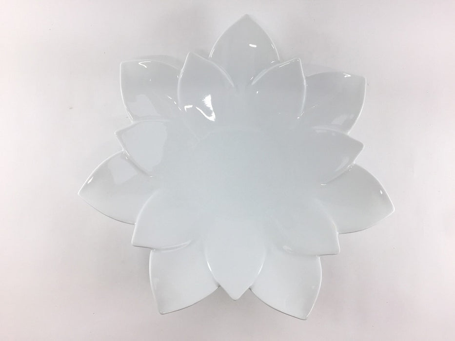【SALE】白磁　ロータスレイヤープレート(L)　25cm　有田焼【訳あり】