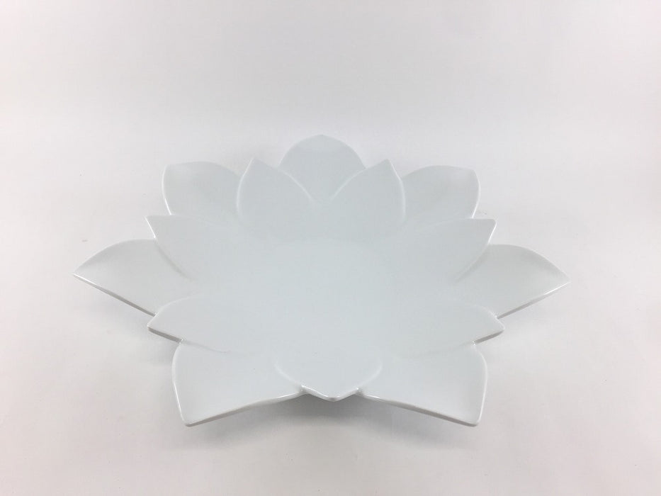 【SALE】白磁　ロータスレイヤープレート(L)　25cm　有田焼【訳あり】