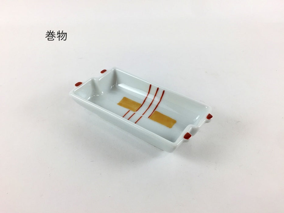 豆鉢　きらら(赤)　(巾着/巻物/ウサギ/コヅチ)　8cm　伊万里焼　(j.R)