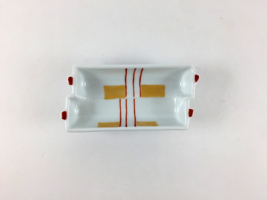 豆鉢　きらら(赤)　(巾着/巻物/ウサギ/コヅチ)　8cm　伊万里焼　(j.R)