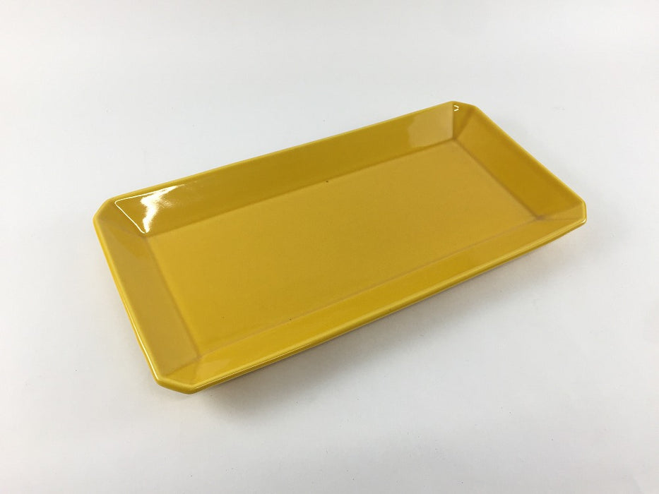 【SALE】230隅切長皿　黄　23cm　波佐見焼【訳あり】