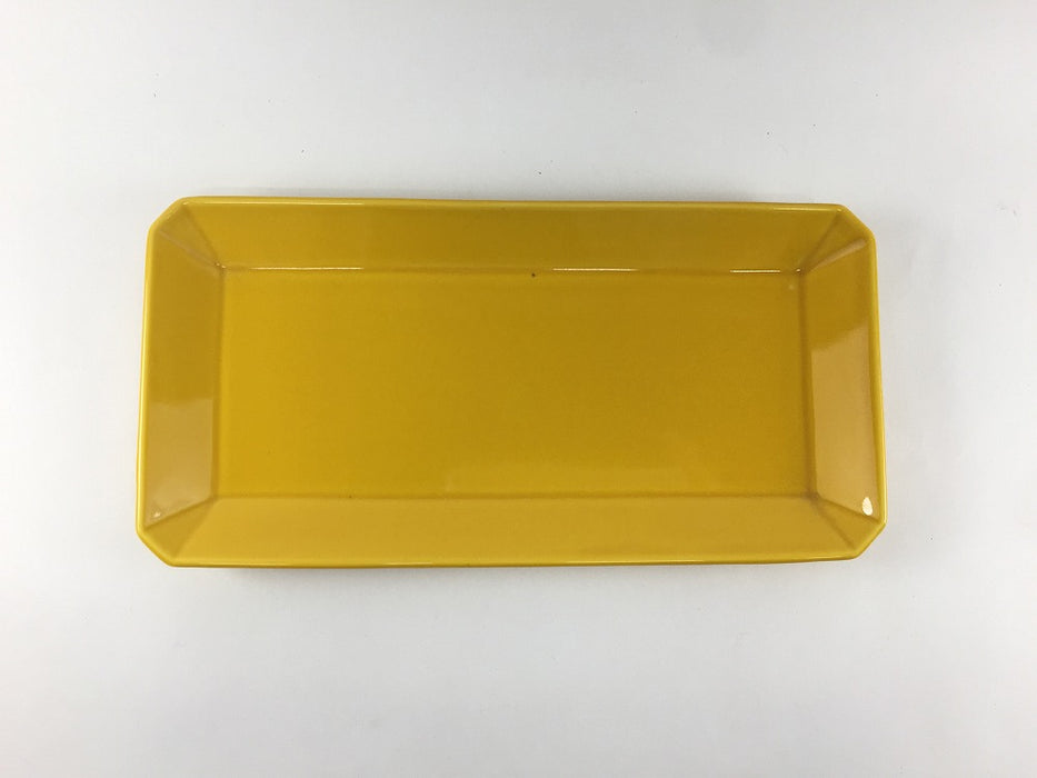 【SALE】230隅切長皿　黄　23cm　波佐見焼【訳あり】