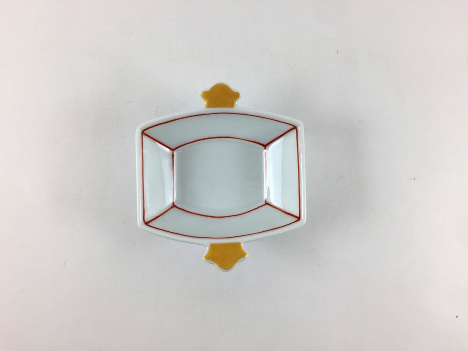 豆鉢　きらら(赤)　(巾着/巻物/ウサギ/コヅチ)　8cm　伊万里焼　(j.R)