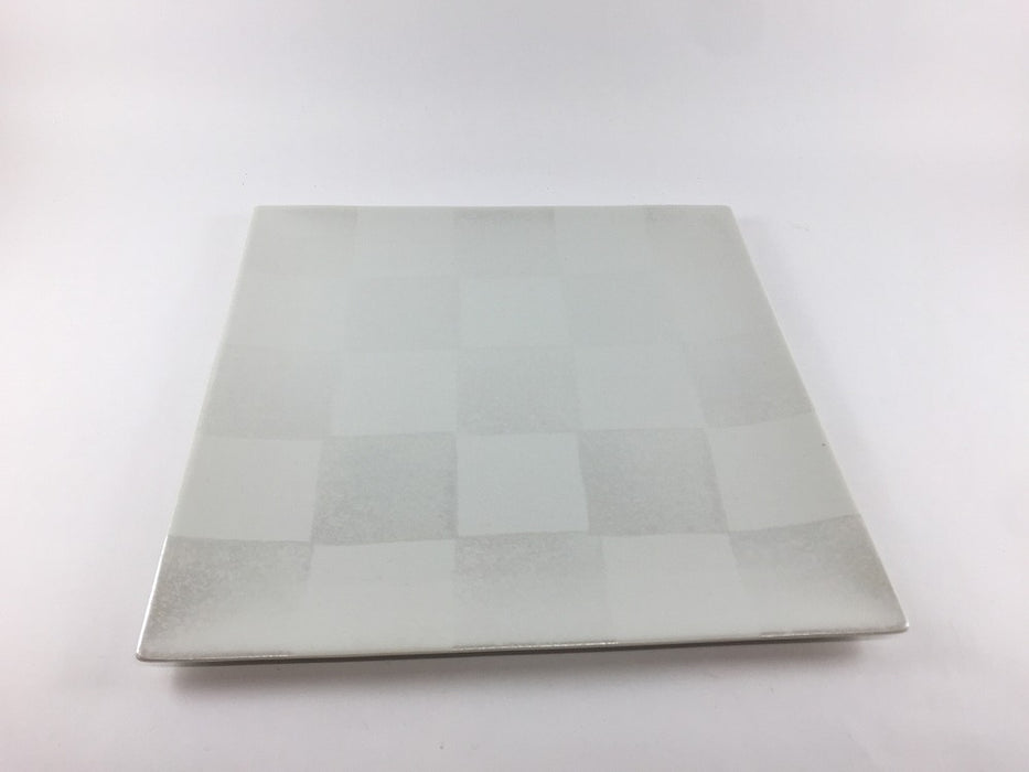 【SALE】市松スクエアプレートL　ホワイトマット　24.5cm　波佐見焼【訳あり】