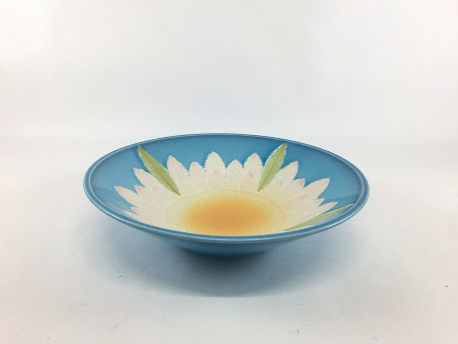 17cm反平鉢　青彩蓮花　有田焼(j.R)