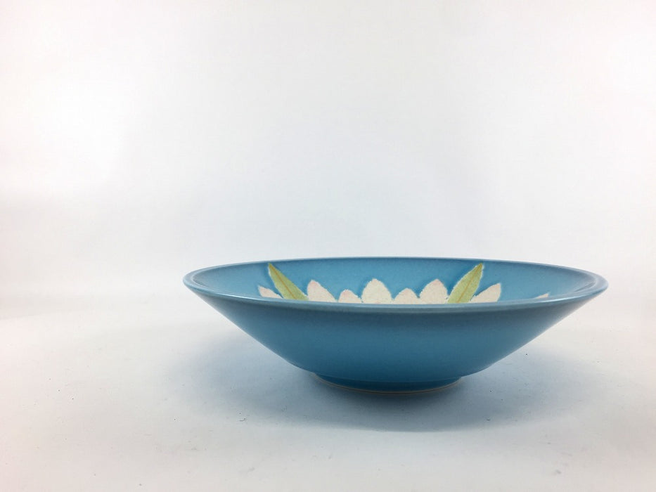 17cm反平鉢　青彩蓮花　有田焼(j.R)