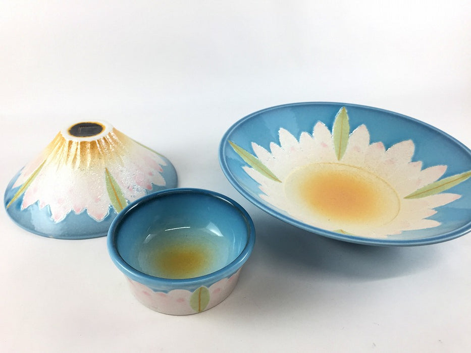 11cm鎬小鉢　青彩蓮花　有田焼(j.R)