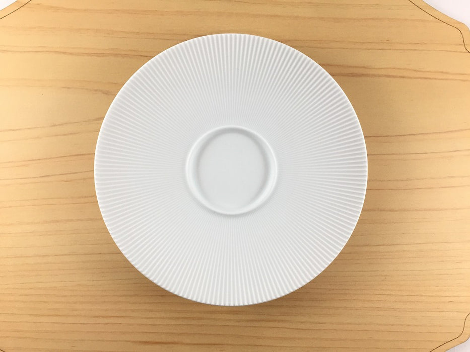 200cc鎬ティーCS(ソーサー15cm)　白磁ブラスト　有田焼　(j.R)