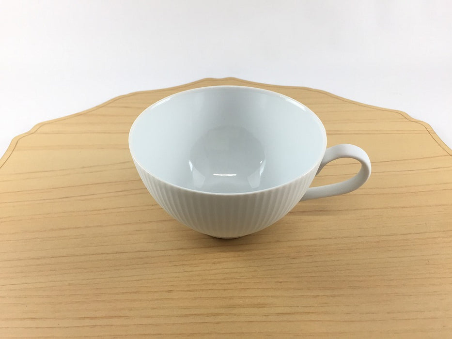 200cc鎬ティーCS(ソーサー15cm)　白磁ブラスト　有田焼　(j.R)
