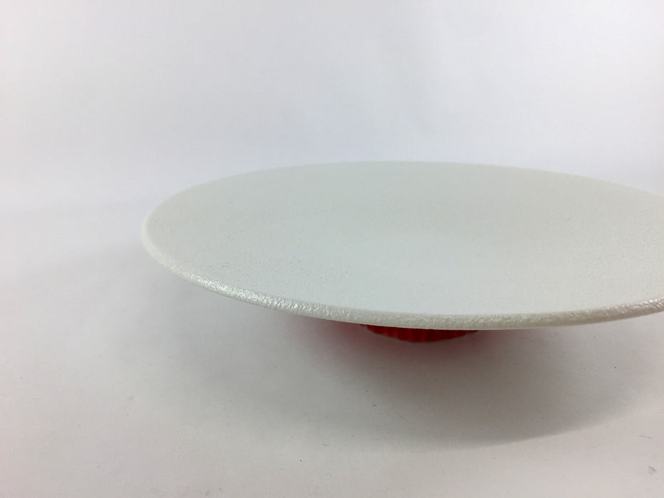 18cm鎬高浅鉢　雪白と赤　有田焼(j.R)