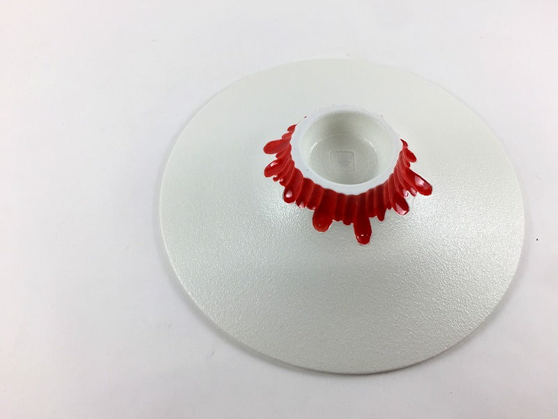 18cm鎬高浅鉢　雪白と赤　有田焼(j.R)