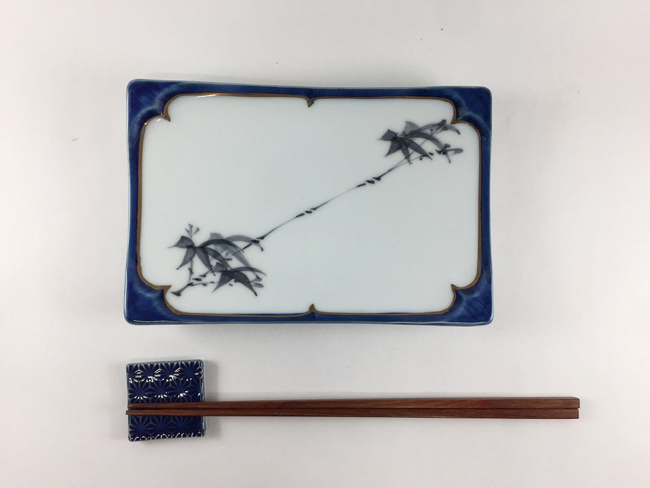 【SALE】切木甲渕　濃笹金線焼皿　18.5cm　有田焼【訳あり】