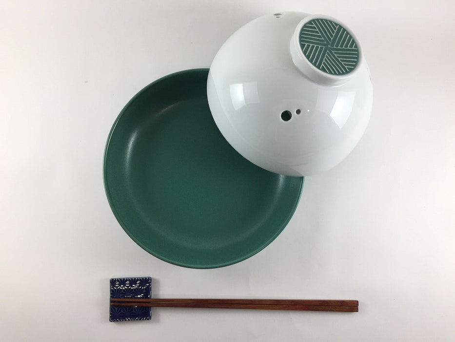 【SALE】19cmドーム蓋物　均窯青磁　18.5cm　波佐見焼【訳あり】