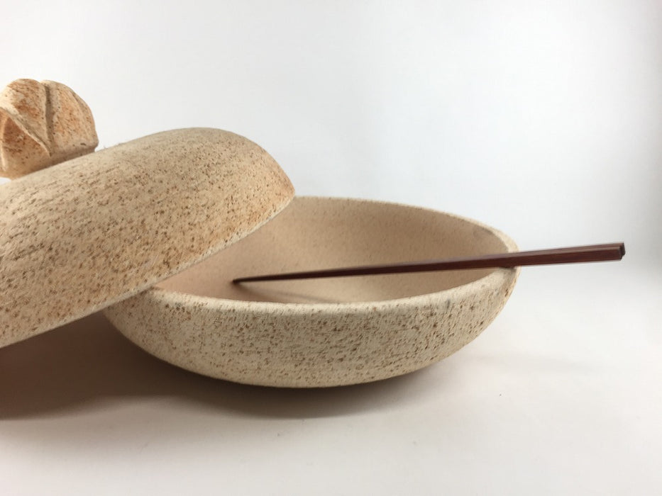 【直火可】唐焼8寸ホーロク(花ツマミ付)　24cm   有田焼(j.R)【限定品】