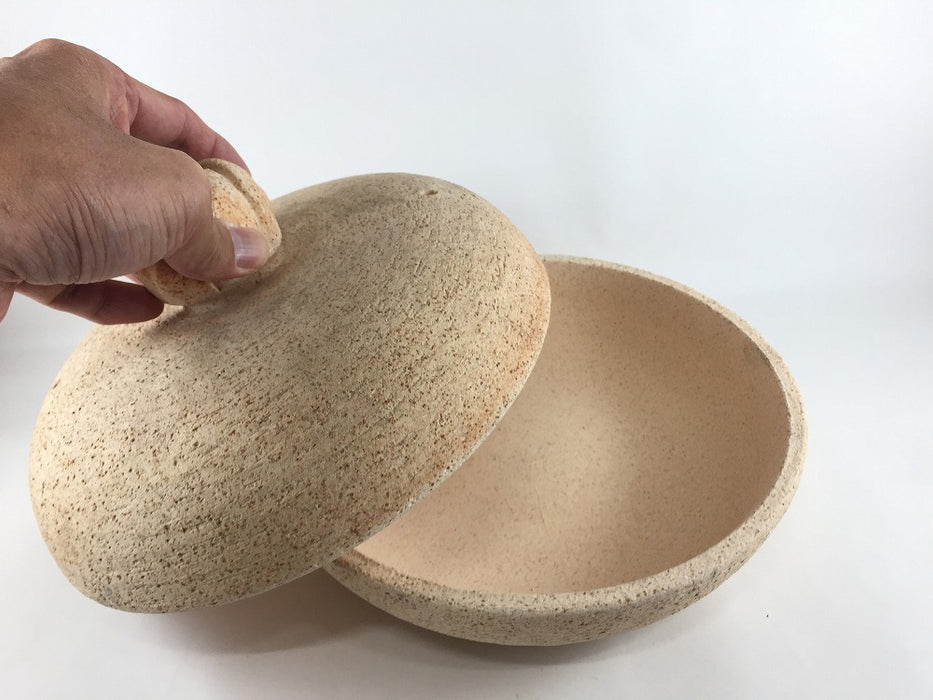 【直火可】唐焼8寸ホーロク(花ツマミ付)　24cm   有田焼(j.R)【限定品】