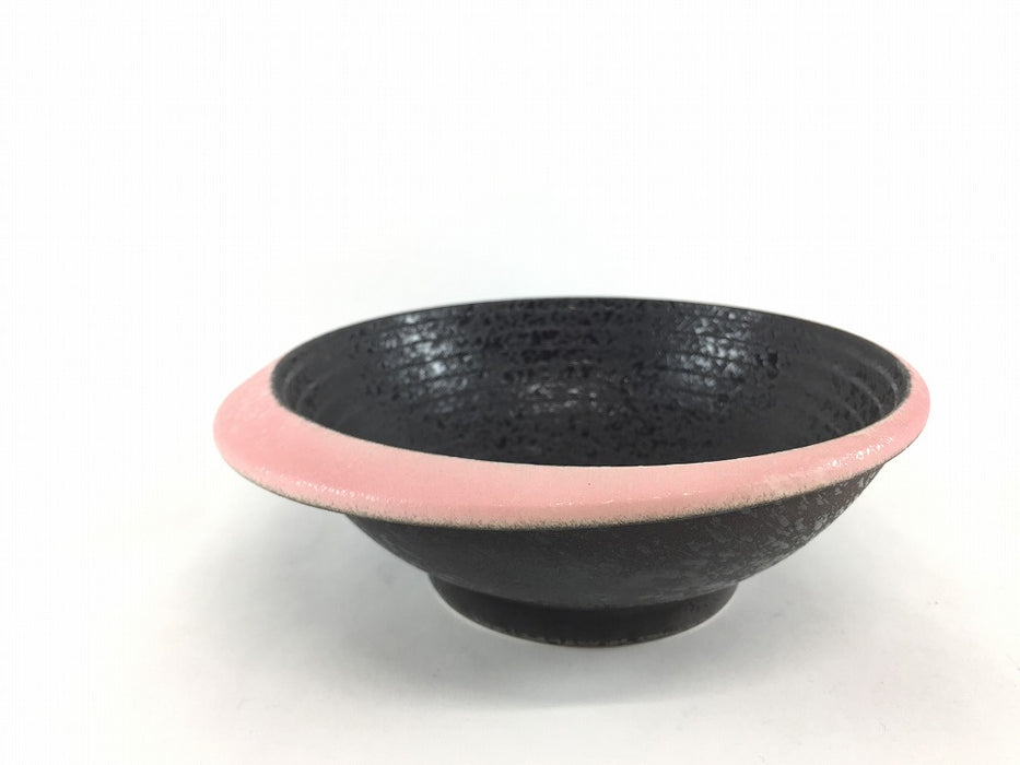 【SALE】リング鉢(黒〆渕ピンク)　17cm　有田焼(j.R)【訳あり】