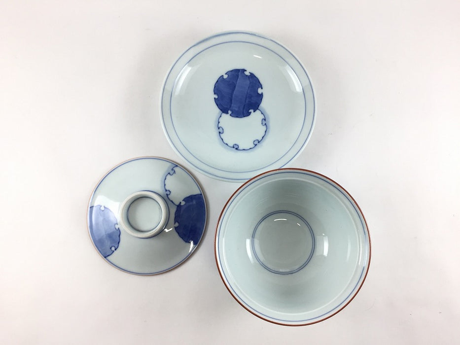 【SALE】京蓋物セット.雪輪文　11cm　波佐見焼(j.R)【訳あり】