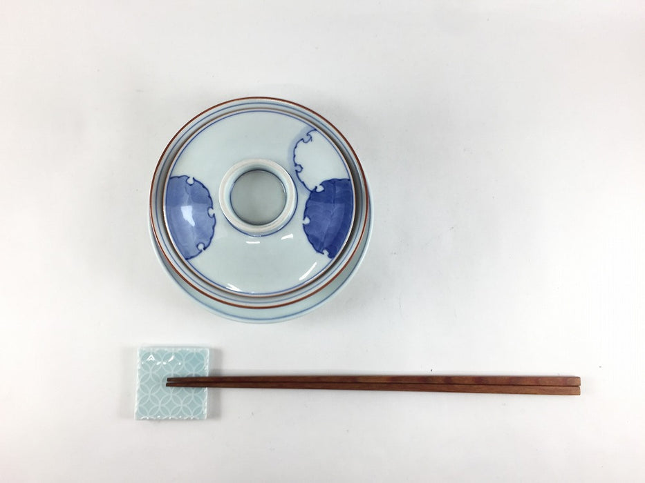 【SALE】京蓋物セット.雪輪文　11cm　波佐見焼(j.R)【訳あり】