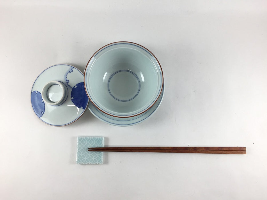 【SALE】京蓋物セット.雪輪文　11cm　波佐見焼(j.R)【訳あり】