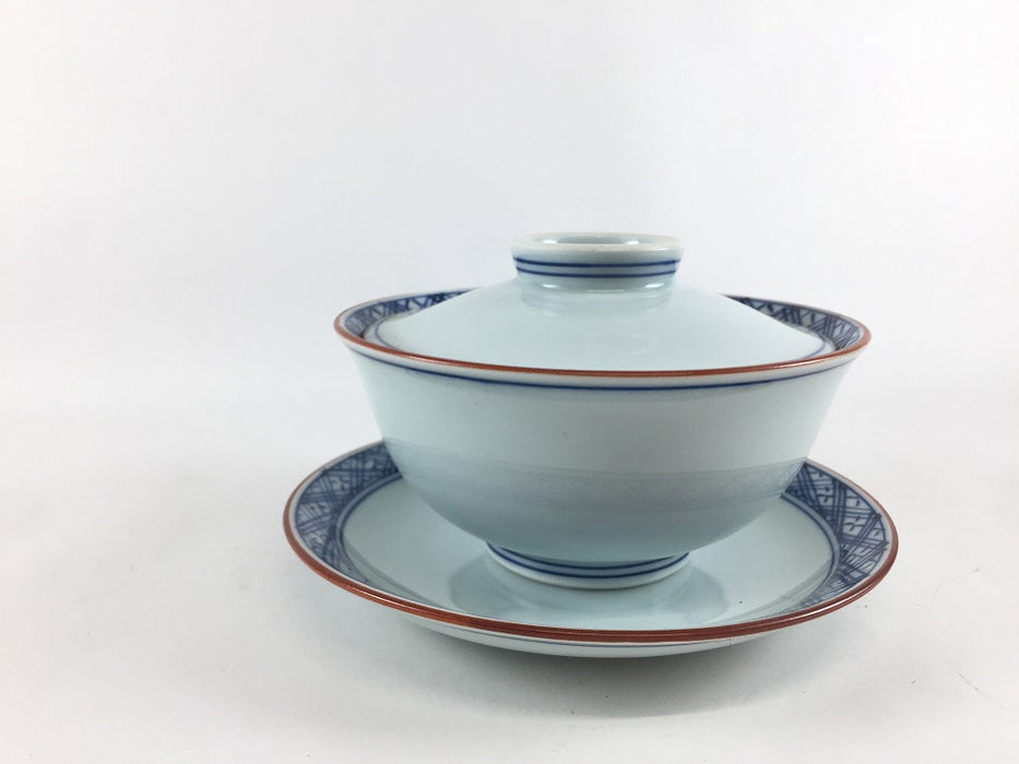 【SALE】京蓋物セット.染地紋　11cm　波佐見焼(j.R)【訳あり】