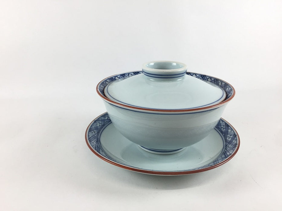 【SALE】京蓋物セット.染地紋　11cm　波佐見焼(j.R)【訳あり】