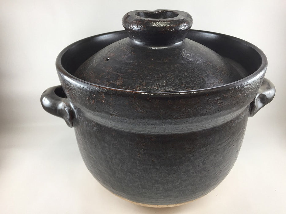 【SALE】【直火可】黒.1升釜鍋　35cm　有田焼(j.R)【訳あり】