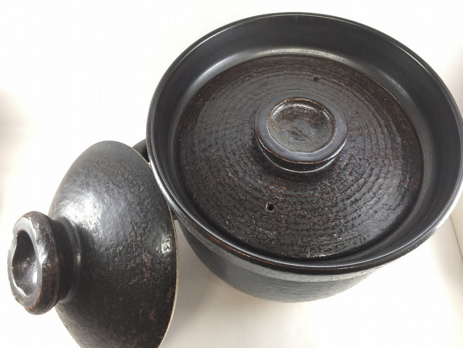 【SALE】【直火可】黒.1升釜鍋　35cm　有田焼(j.R)【訳あり】