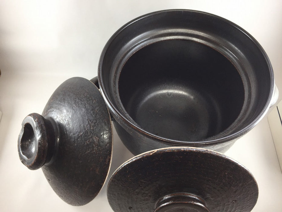 【SALE】【直火可】黒.1升釜鍋　35cm　有田焼(j.R)【訳あり】