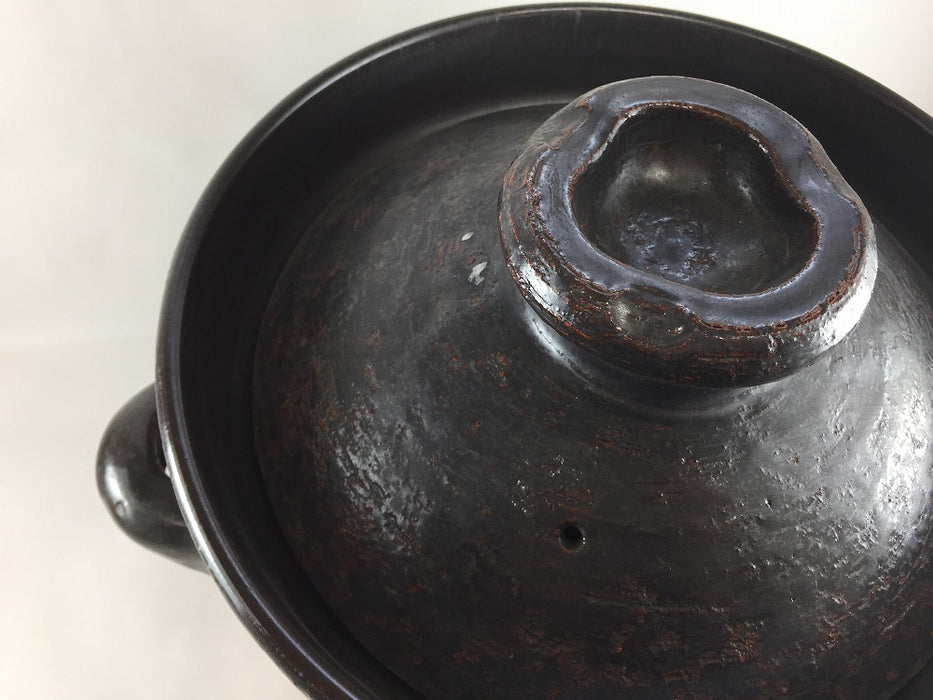 【SALE】【直火可】黒.1升釜鍋　35cm　有田焼(j.R)【訳あり】