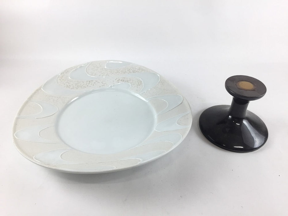 【SALE】マグネット高台皿(流水)　21cm　有田焼(j.R)【訳あり】