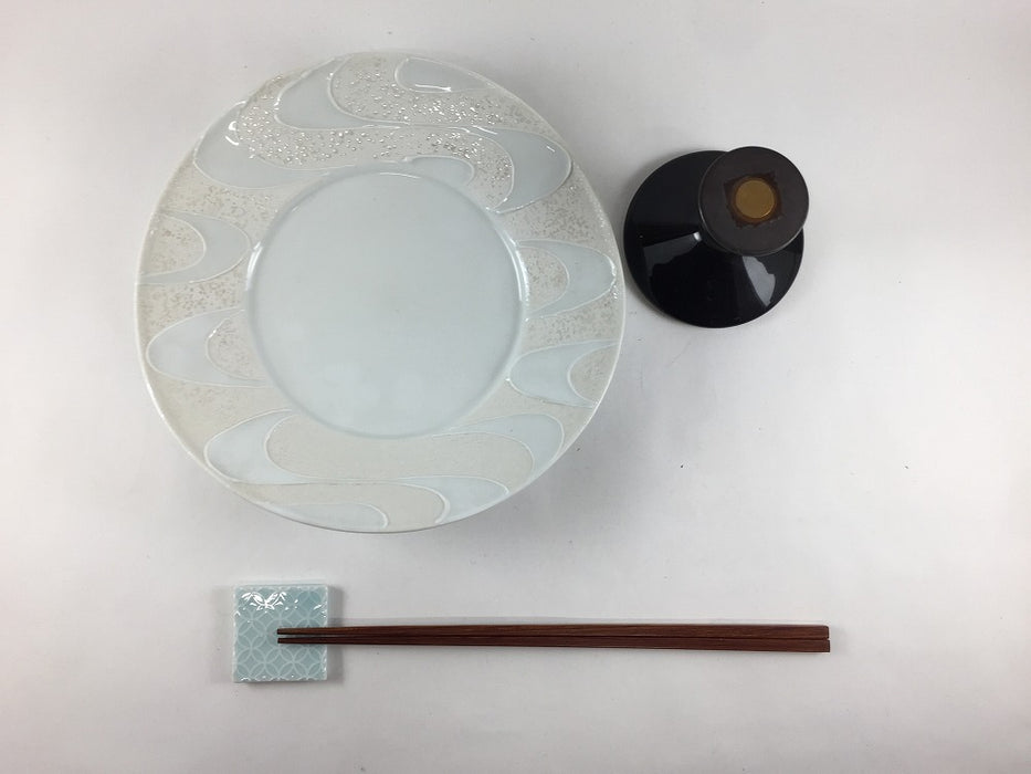 【SALE】マグネット高台皿(流水)　21cm　有田焼(j.R)【訳あり】