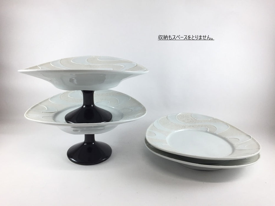 【SALE】マグネット高台皿(流水)　21cm　有田焼(j.R)【訳あり】